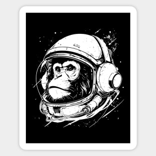 Chimpanzee Monkey Astronaut Space Vintage Sticker